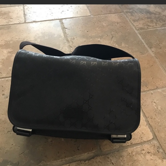 Black Leather (Coated Canvas) Gucci baby/kids Diaper Bag - Picture 2 of 8